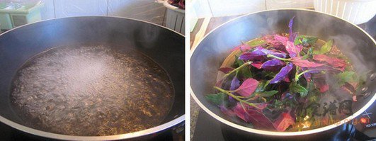 肉丝上汤紫背菜的做法