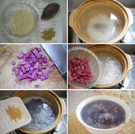 糙米紫薯粥的做法
