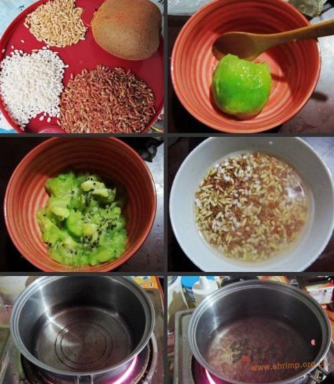 奇异果红米粥的做法