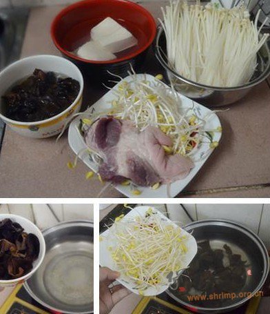 金针菇木耳豆腐猪肉汤的做法