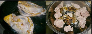 鱼头猪骨菇菌锅的做法