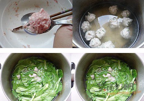 鸡毛菜肉丸汤的做法