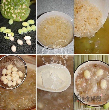鲜莲子银耳绿豆粥的做法