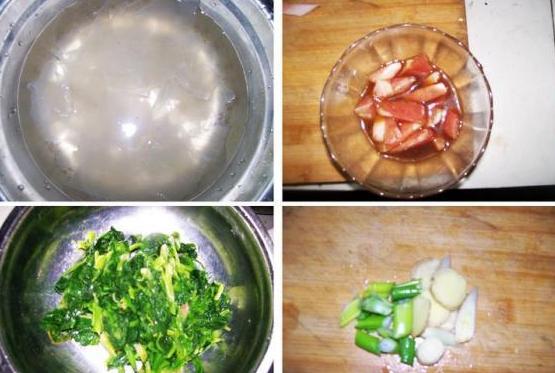 菠菜炖粉皮的做法