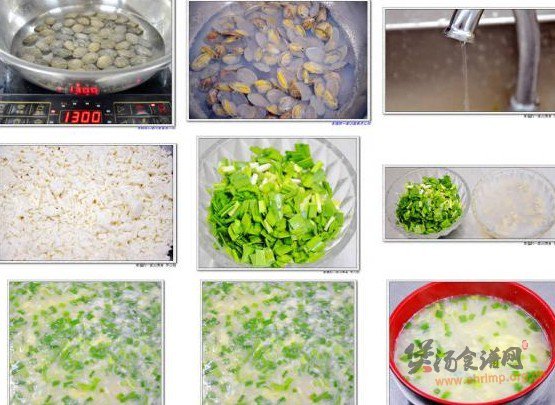 韭菜鸡蛋蛤蜊疙瘩汤的做法