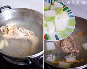 薏米冬瓜鸡骨汤的做法