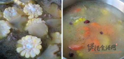 榨菜玉米鸭块汤的做法