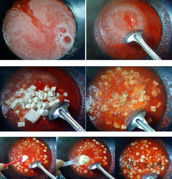 番茄汁豆腐汤的做法