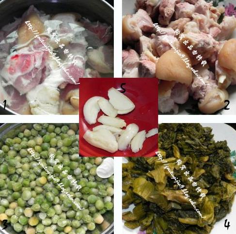 酸菜豌豆炖猪蹄的做法