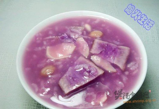 紫薯花生百合粥的做法
