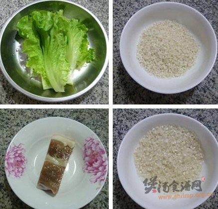 生菜咸肉大米粥的做法