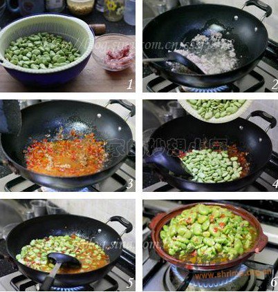 剁椒肉末蚕豆煲的做法