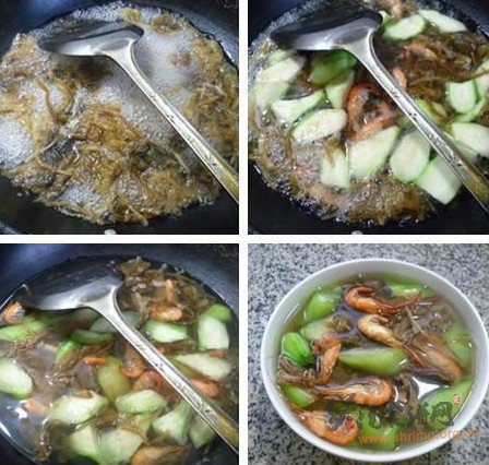 笋干菜丝瓜河虾汤的做法