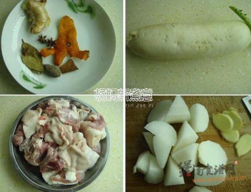 白萝卜炖羊肉的做法