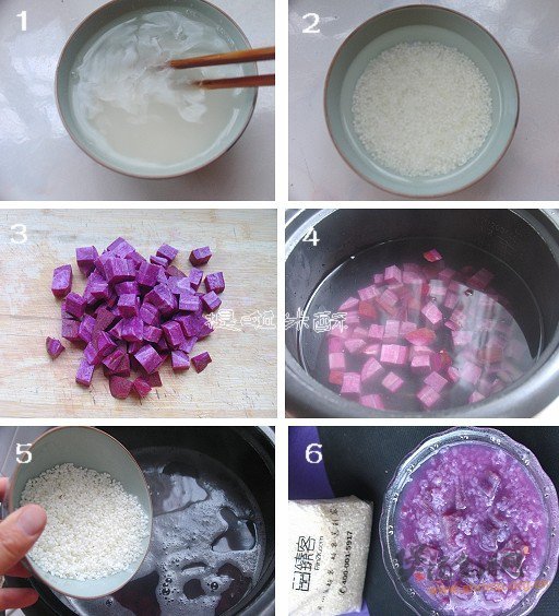 紫薯香米粥的做法