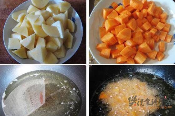 胡萝卜炖土豆的做法