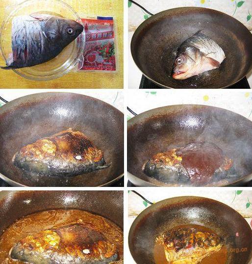 辣酱炖鱼头的做法