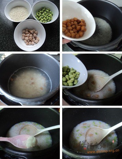 毛豆干贝粥的做法