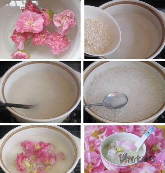 木芙蓉花糯米粥的做法