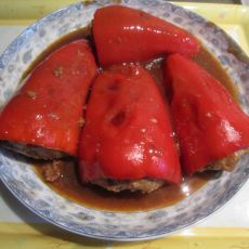 红椒酿肉的做法