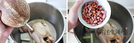 椰汁芸豆鸡汤的做法