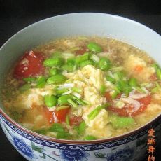毛豆番茄蛋汤的做法