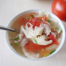 平菇肉片番茄汤的做法