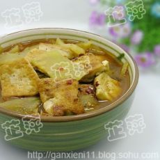 笋苔烩豆腐  的做法