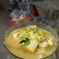 虾皮白菜烩豆腐的做法