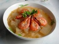 鲜虾焖冬瓜的做法