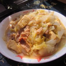 猪肉白菜炖冻豆腐的做法