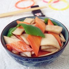 杏鲍菇炒胡萝卜的做法