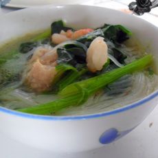 清水虾仁丸子汤的做法