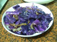 手撕紫包菜的做法