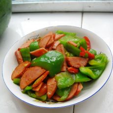 火腿炒菜椒的做法