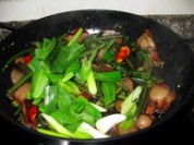 红菜苔炒腊肉的做法
